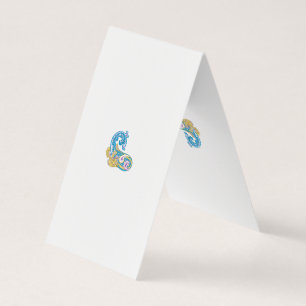 Carte De Visite Point, Sherpa Blue, Design de sable doré