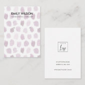 CARTE DE VISITE POINTE DE COULEUR D'EAU POURPULAIRE DE ROSE POINTS (Devant / Derrière)