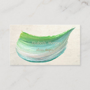 Carte De Visite Pointe minimaliste simple d'huile verte,