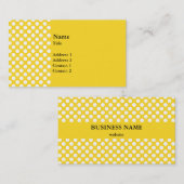 Carte De Visite Pointe Polka blanche et jaune (Devant / Derrière)