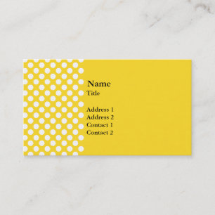 Carte De Visite Pointe Polka blanche et jaune