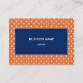Carte De Visite Pointe Polka blanche orange avec Bleu Royal (Dos)