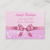 Carte De Visite Pointe rose et blanche avec poitrine rose et Parti (Devant)