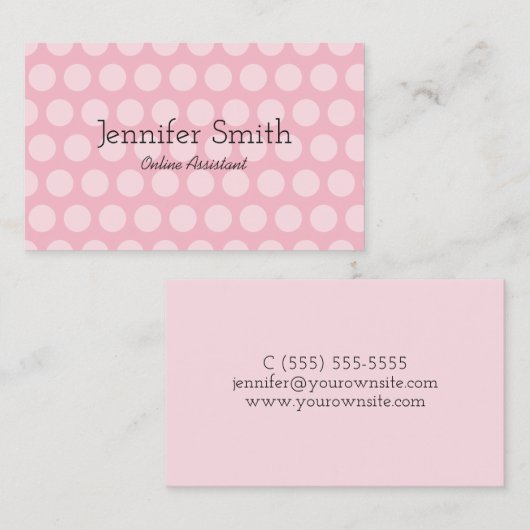 Carte De Visite Pointe rose pâle (Devant / Derrière)