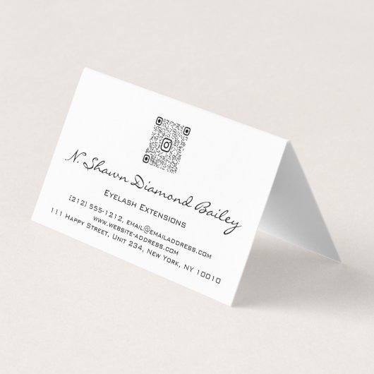 Carte De Visite Pointes de maquillage Lecteurs noirs Code QR Blanc (Dos)