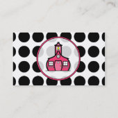 Carte de visite pointillé/rose de polka de (Dos)