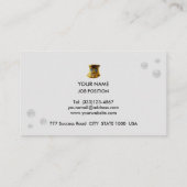 Carte De Visite Points argent élégants sur fond argent (Dos)