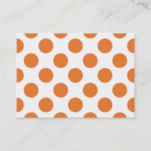 Carte De Visite Points blancs et orange (Devant)
