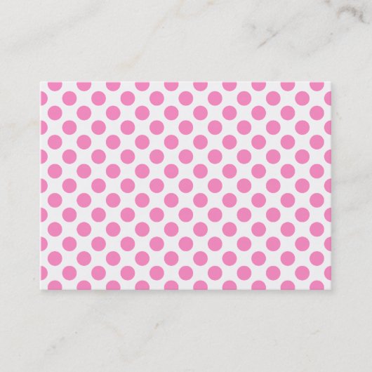 Carte De Visite Points blancs et roses (Devant)