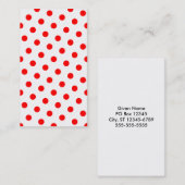 Carte De Visite Points blancs et rouges (Devant / Derrière)
