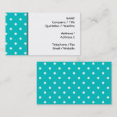 Carte De Visite Points blancs, modèle de point turquoise de polka (Devant / Derrière)