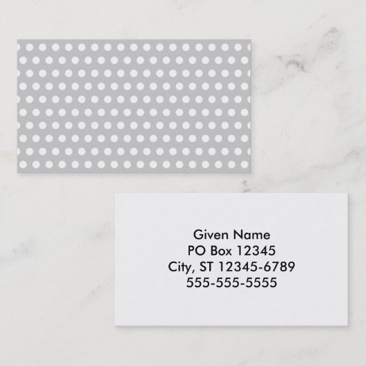 Carte De Visite Points blancs sur gris clair (Devant / Derrière)