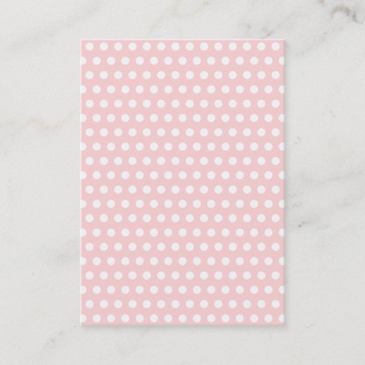 Carte De Visite Points blancs sur rose pâle (Devant)