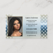 Carte De Visite Points Bleus Dusty Vos Photos Showcase Hair Stylis (Dos)