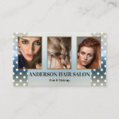 Carte De Visite Points Bleus Dusty Vos Photos Showcase Hair Stylis (Devant)