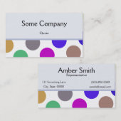 Carte De Visite Points Bleus Et Brown (Devant / Derrière)