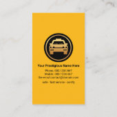 Carte De Visite Points Clés Sur Le Service De Taxi Jaune (Dos)