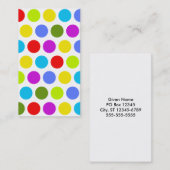 Carte De Visite Points Colorés Multicolores (Devant / Derrière)