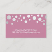 Carte De Visite Points Confetti Argent Moderne Rose Fille (Dos)
