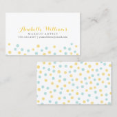 Carte De Visite Points Confetti de Parties scintillant Faux Jaune (Devant / Derrière)