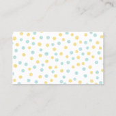 Carte De Visite Points Confetti de Parties scintillant Faux Jaune (Dos)