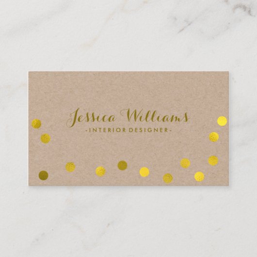 Carte De Visite Points Confetti Faux Gold Foil (Devant)