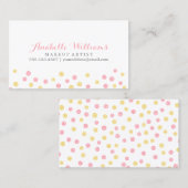 Carte De Visite Points Confetti Faux Jaune et Parties scintillant (Devant / Derrière)