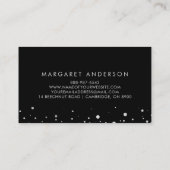 Carte De Visite Points Confetti Faux Silver Foil Noir moderne (Dos)