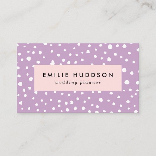 Carte De Visite Points Dalmatiens Lilac, Points Dalmatiens, Pots D (Devant)