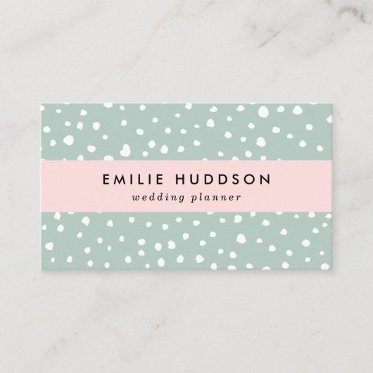 Carte De Visite Points Dalmatiens verts, Points Dalmatiens, Pots D (Devant)