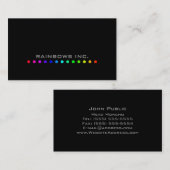 Carte De Visite Points d'arc-en-ciel sur le noir (Devant / Derrière)