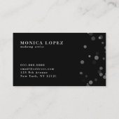 Carte De Visite Points de confetti argent moderne et élégant (Dos)