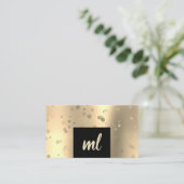 Carte De Visite Points de confetti en or moderne et élégant (Debout devant)