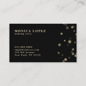 Carte De Visite Points de confetti en or moderne et élégant (Dos)