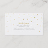 Carte de visite points de confettis en feuille d'o (Dos)