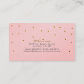 Carte de visite points de confettis rose blush et  (Dos)
