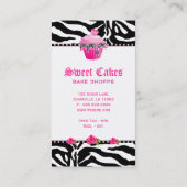 Carte De Visite Points de glaçage de coeur de petit gâteau de rose (Dos)