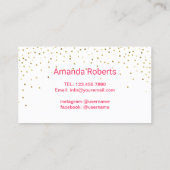 Carte De Visite Points de maquillage en or Elégant (Dos)