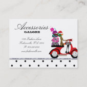 Carte De Visite Points de mode de sac à main de fille de scooter (Dos)