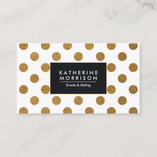 Carte De Visite Points de Parties scintillant d'or