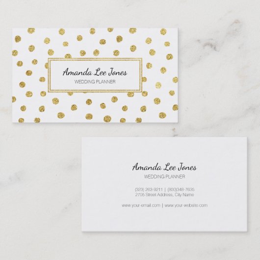 Carte De Visite Points de parties scintillant or (Devant / Derrière)