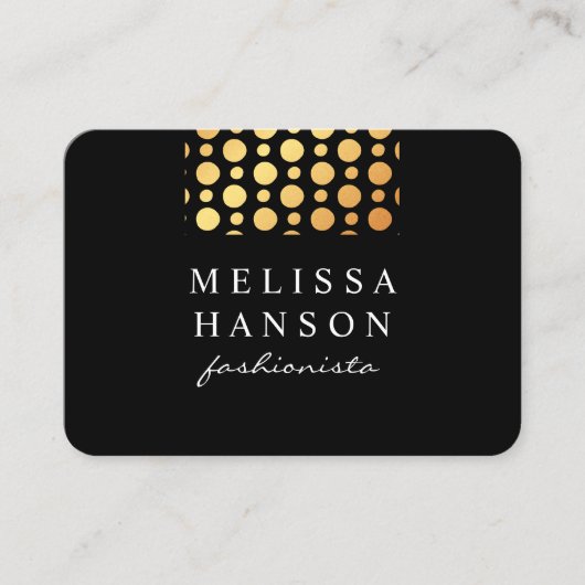 Carte De Visite Points de polka en or professionnel (Devant)