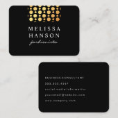 Carte De Visite Points de polka en or professionnel (Devant / Derrière)