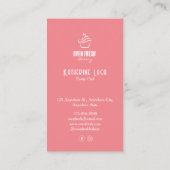 Carte De Visite Points de texte rose blanc Cupcake Boulangerie (Dos)