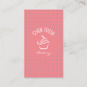 Carte De Visite Points de texte rose blanc Cupcake Boulangerie (Devant)
