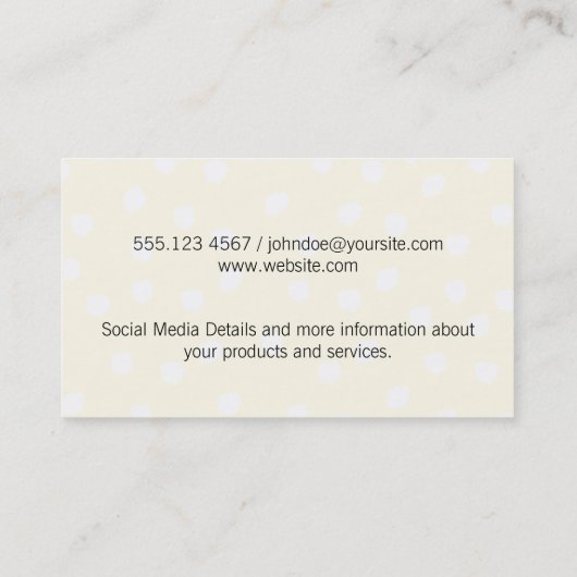 Carte De Visite Points de texture | Arrière - plan bleu (Dos)