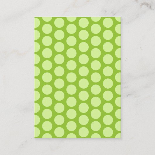 Carte De Visite Points de vert pâle (Devant)