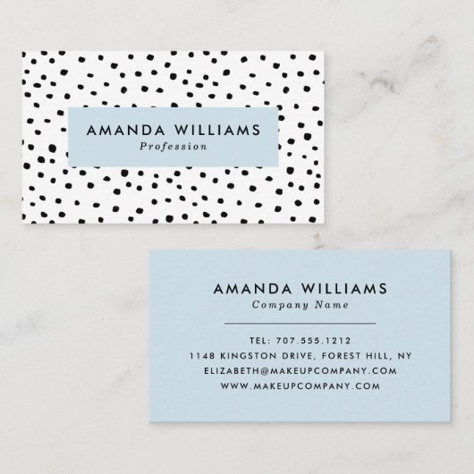 Carte De Visite Points d'encre modernes modélisés (Devant / Derrière)