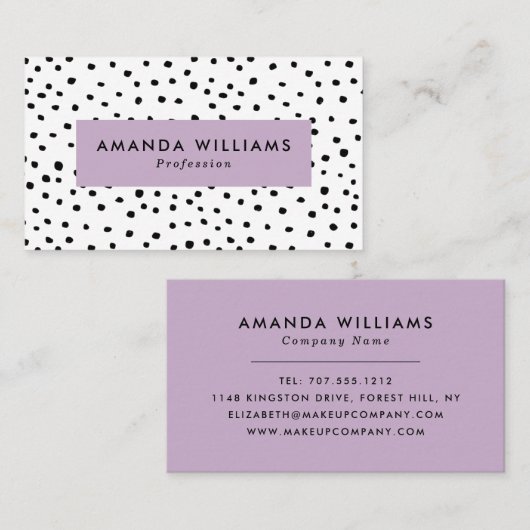 Carte De Visite Points d'encre modernes modélisés (Devant / Derrière)