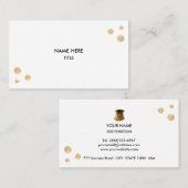 Carte De Visite Points Dorés Élégants (Devant / Derrière)